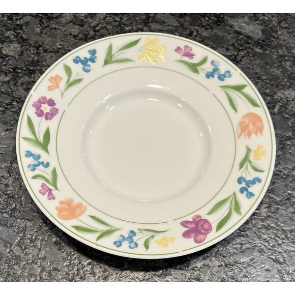 2 Vintage 1998 Glendale by Farberware Bread Plates #4174 Floral Design 6 1/8” - Picture 3 of 4